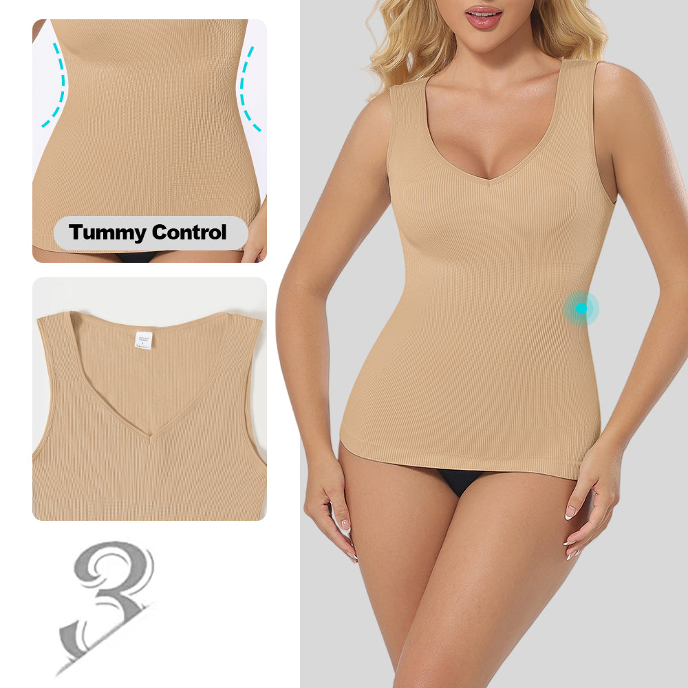 Wholesale A1024  Women's Seamless Shapewear Ribbed High Back Tank Tops
