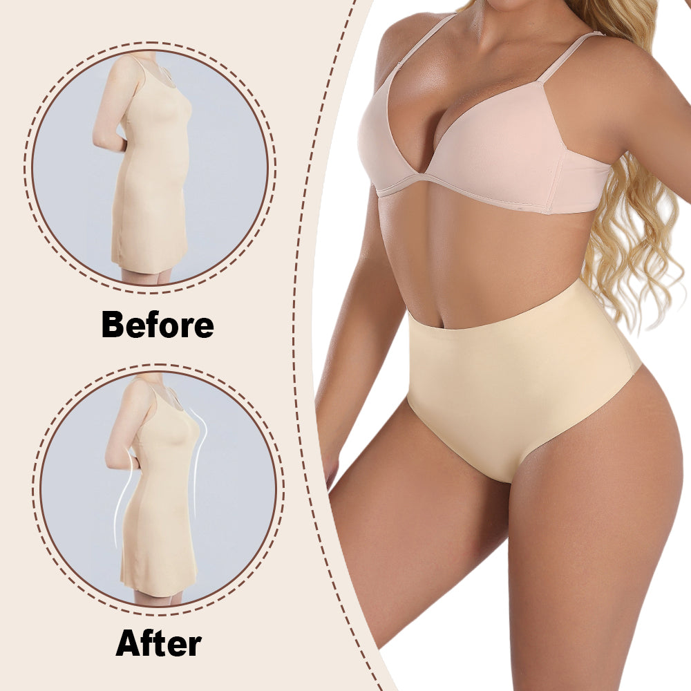 Wholesale 3173 Women's Invisible Double Layers Shapewear Mid Waist Thong