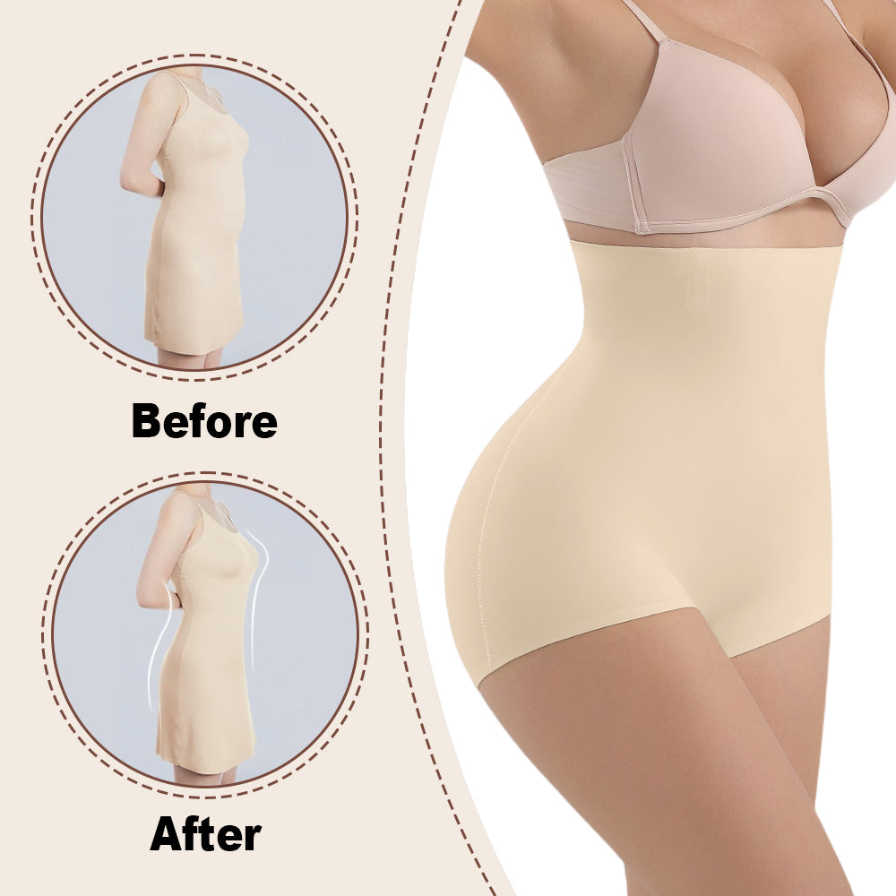 Wholesale 3370 Women's Invisible Double Layers Shapewear High Waist Brief
