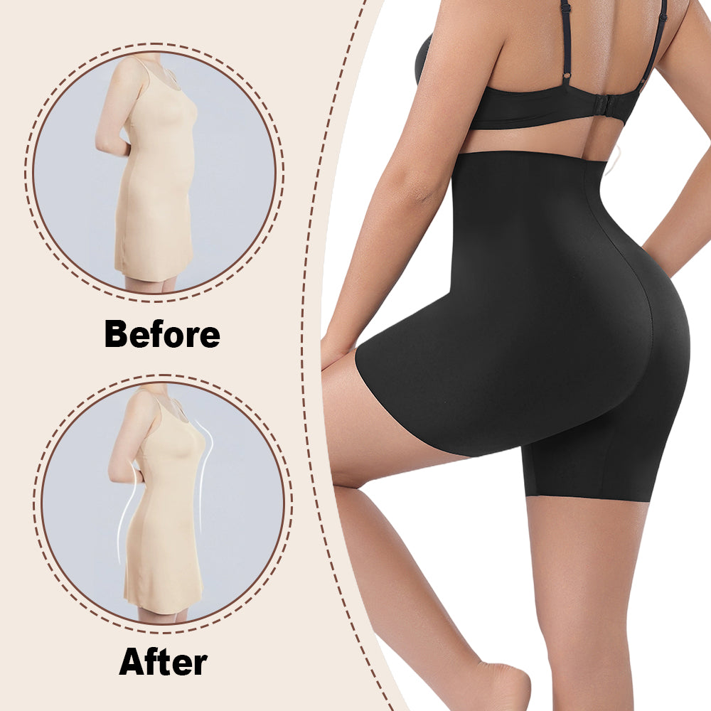 Wholesale 3363 Women's Invisible Double Layers Shapewear High Waist Boyshort