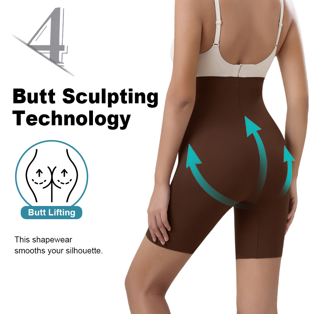 Großhandel 1363 Damen unsichtbare High-Waist-Shorts, mittellang