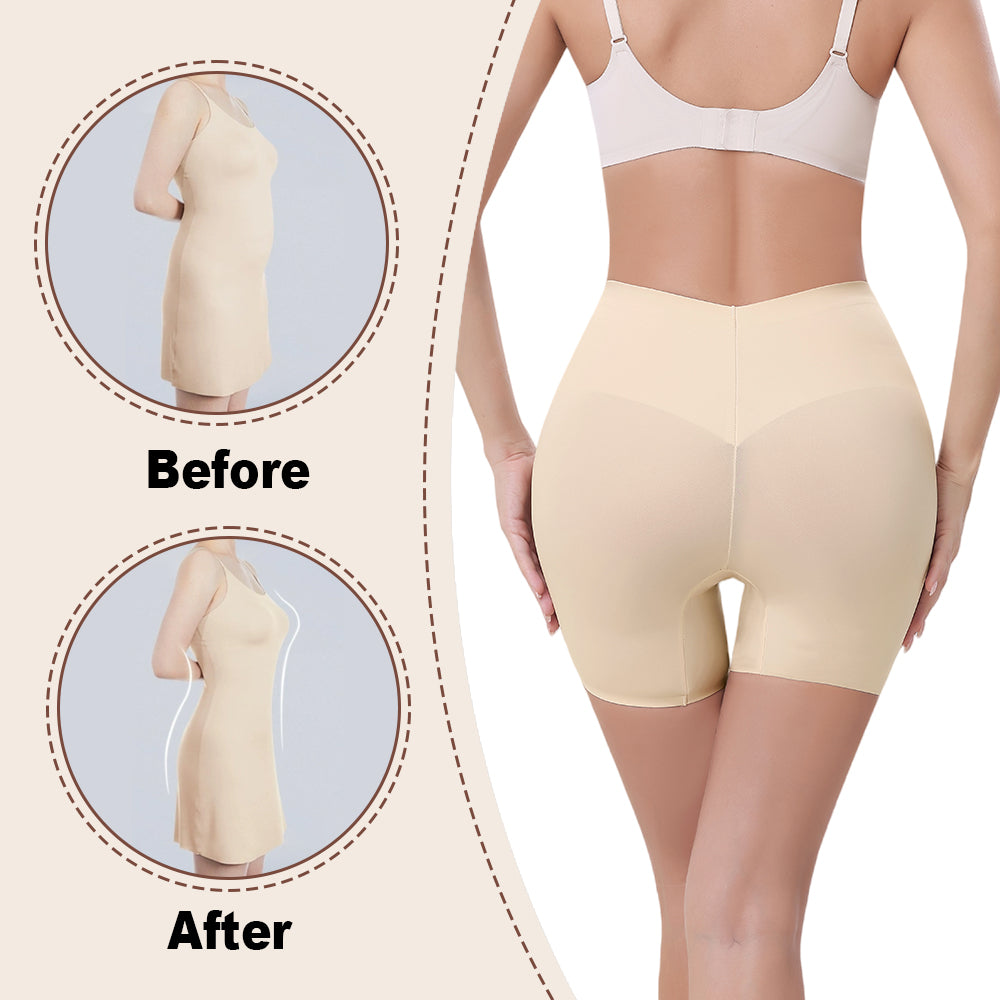 Wholesale 3362 Women's Invisible Double Layers Shapewear Mid Waist Boyshort