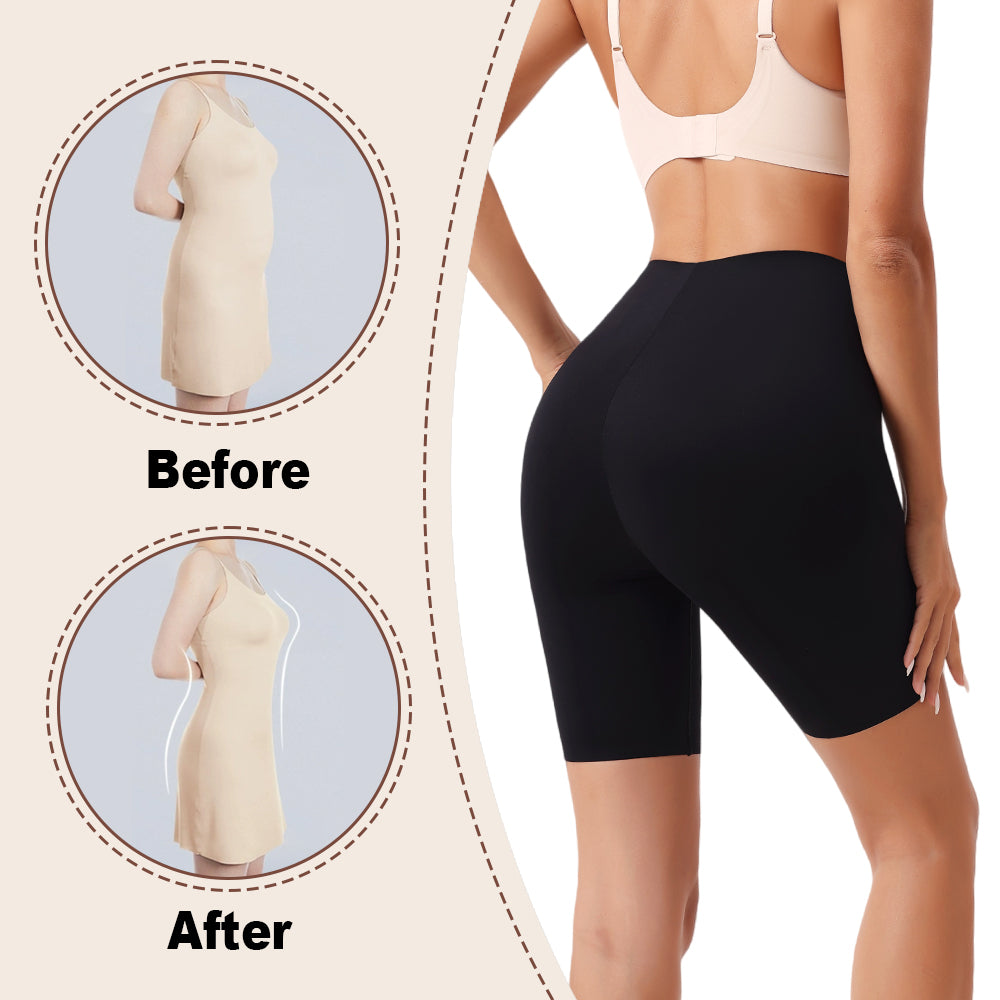 Wholesale 3360 Women's Invisible Double Layers Shapewear Mid Waist Shorts