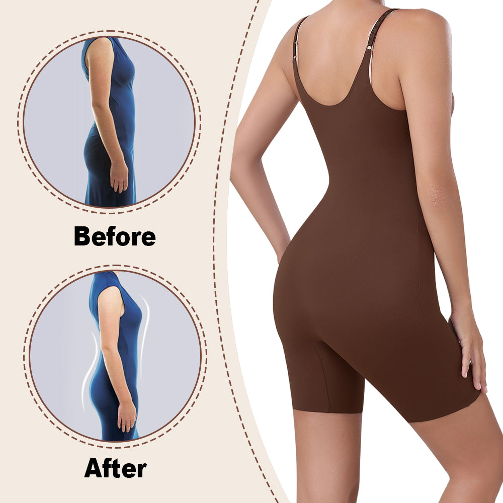 Großhandel 31067 Unsichtbarer figurformender Bodysuit-Shorts für Damen mit offener Brust