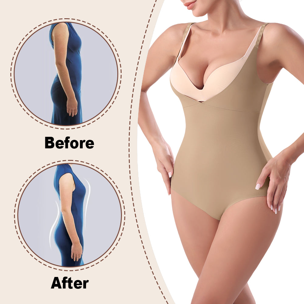 Großhandel 31065 Unsichtbarer Damen-Shapewear-Body mit offenem Busen