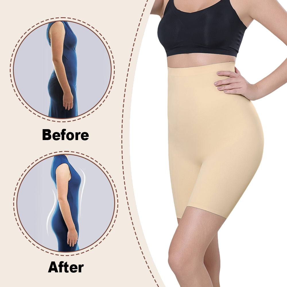Großhandel 1363 Damen unsichtbare High-Waist-Shorts, mittellang