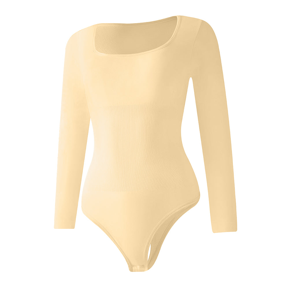 Wholesale A1014  Women's Seamless Shapewear Bodysuit Thong with Long sleeve