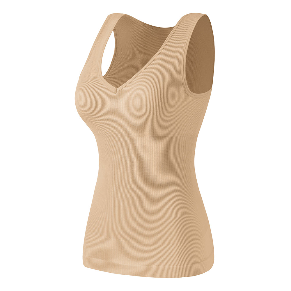 Wholesale A1024  Women's Seamless Shapewear Ribbed High Back Tank Tops